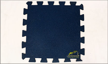 blue interlocking rubber tile