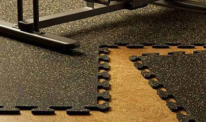 interlocking rubber tiles gym flooring