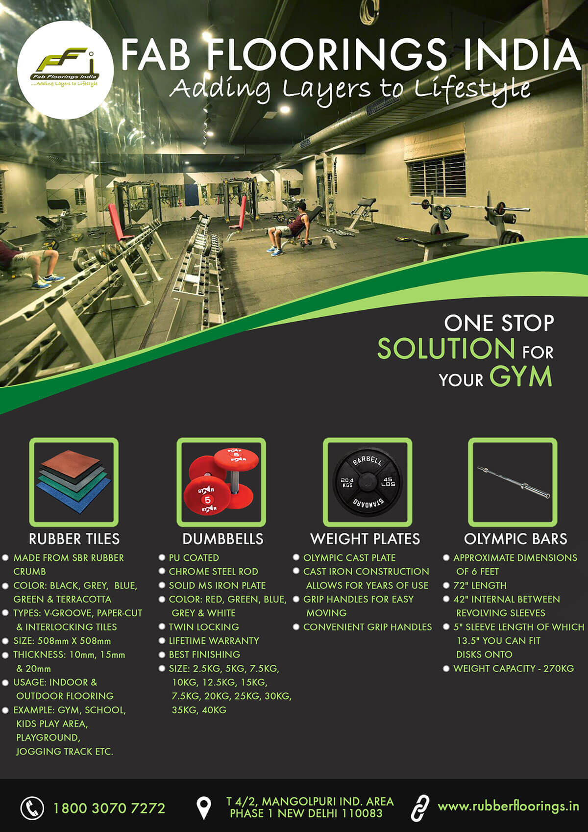 Rubber Flooring - Rolls & Tiles Manufacturer & Exporter in India