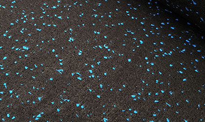 rubber flooring rolls black base with blue epdm