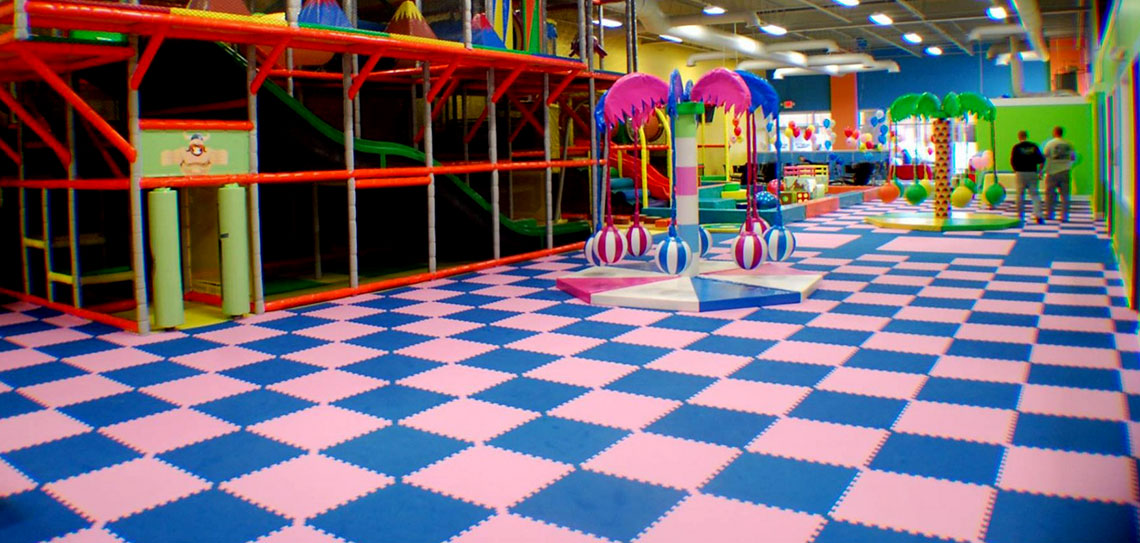 Kids Play Area Flooring with Virgin PVC Interlocking Tiles